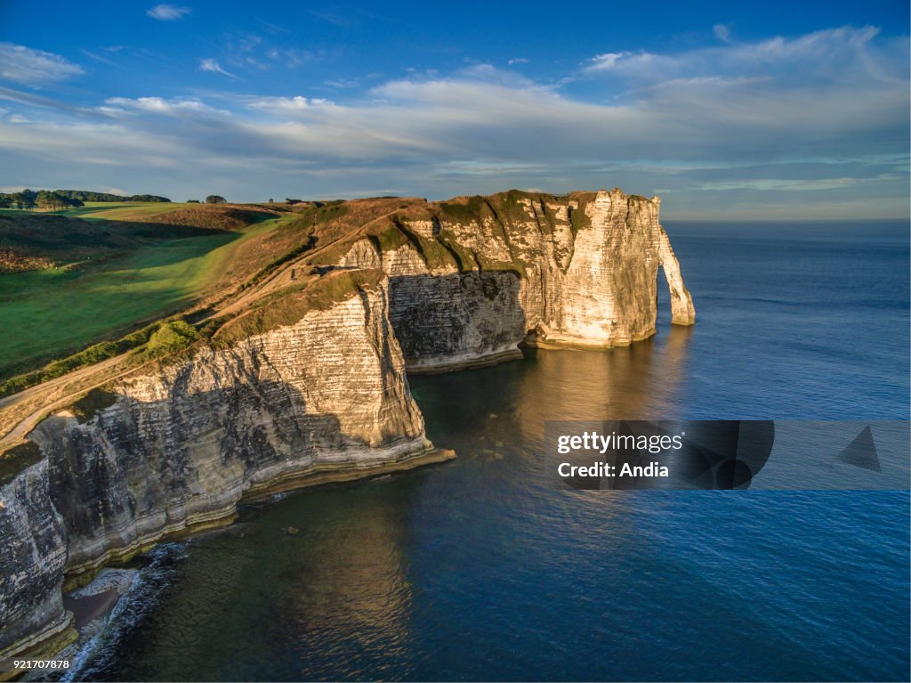 Cliffs along the Norman coast 'Cote d'Albatre' (Alabaster Coast).