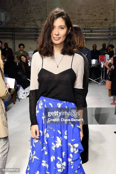 Jasmine Hemsley attends the Isa Arfen show during London Fashion Week February 2018 at Eccleston Place on February 20, 2018 in London, England.