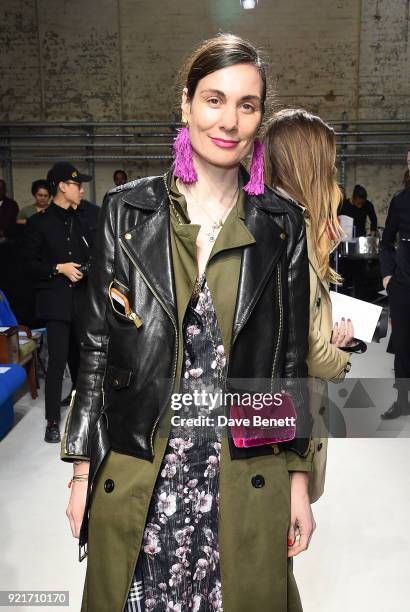 Maria Kastani attends the Isa Arfen show during London Fashion Week February 2018 at Eccleston Place on February 20, 2018 in London, England.