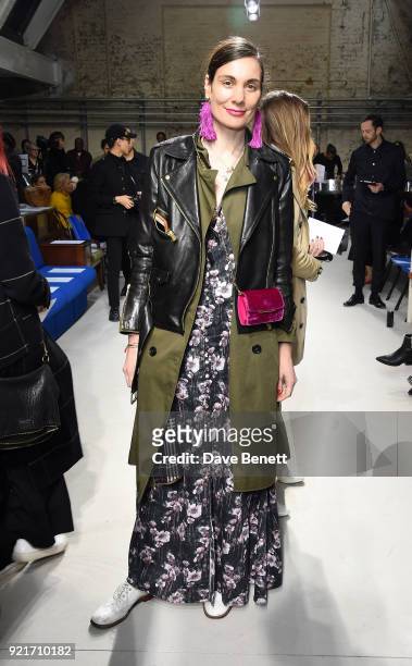 Maria Kastani attends the Isa Arfen show during London Fashion Week February 2018 at Eccleston Place on February 20, 2018 in London, England.