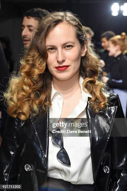 Charlotte Dellal attends the Isa Arfen show during London Fashion Week February 2018 at Eccleston Place on February 20, 2018 in London, England.