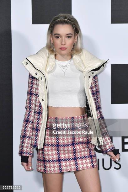 Sarah Snyder is seen at the Moncler Genius event during Milan Fashion Week Fall/Winter 2018/19 on February 20, 2018 in Milan, Italy.
