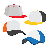 baseball cap icon set
