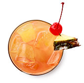 Glass of Mai tai cocktail
