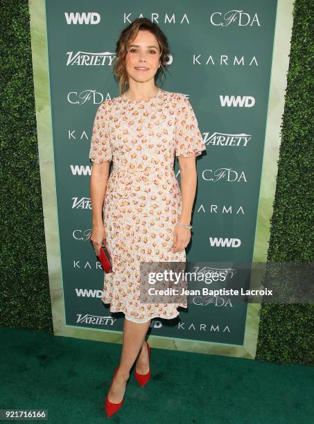 Sophia Bush arrives to the Council of Fashion Designers of America luncheon held at Chateau Marmont on February 20, 2018 in Los Angeles, California.