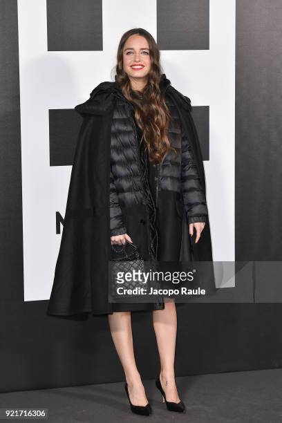 Matilde Gioli is seen at the Moncler Genius event during Milan Fashion Week Fall/Winter 2018/19 on February 20, 2018 in Milan, Italy.