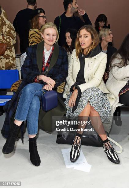 Candice Lake and Quentin Jones attend the Isa Arfen show during London Fashion Week February 2018 at Eccleston Place on February 20, 2018 in London,...