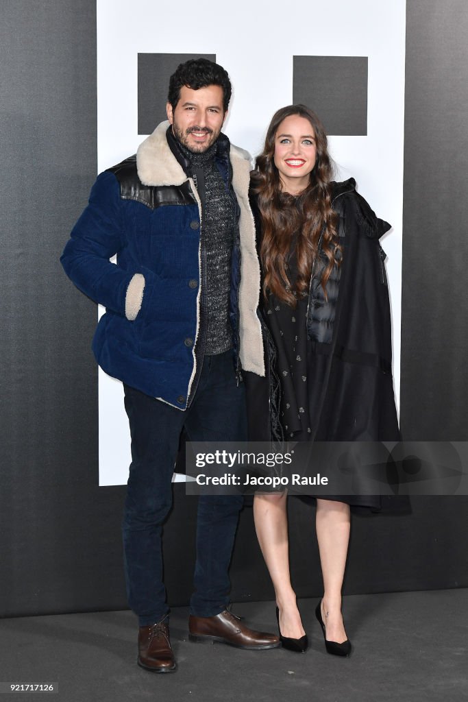 Francesco Scianna and Matilde Gioli are seen at the Moncler Genius