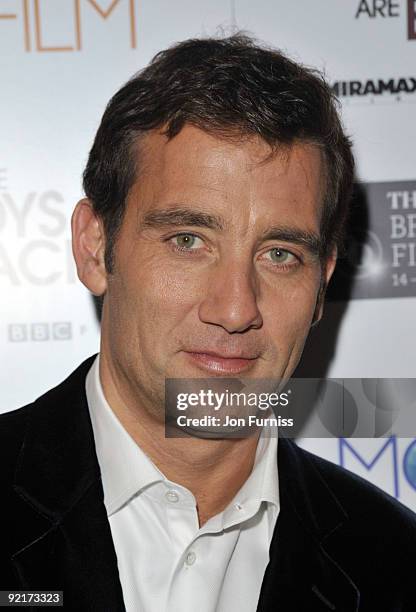 Clive Owen attends the Gala screening of 'The Boys Are Back' during The Times BFI London Film Festival at Vue West End on October 21, 2009 in London,...