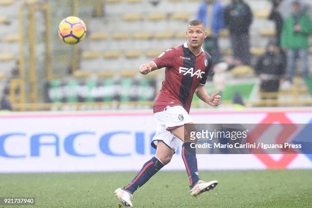 Sebastien De Maio of Bologna FC in action during the serie A match between Bologna FC and US Sassuolo at Stadio Renato Dall'Ara on February 18, 2018...