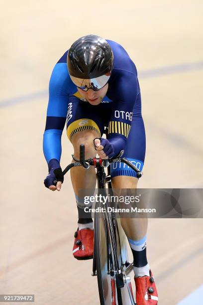 Brad Evans of Otago competes in the Elite Men 4000m Individual Pursuit during the New Zealand Track Cycling Championships on February 21, 2018 in...