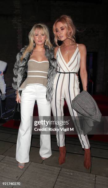 Lottie Moss and Nicola Hughes seen attending the London Fabulous Fund Fair at Roundhouse during LFW February 2018 on February 20, 2018 in London,...