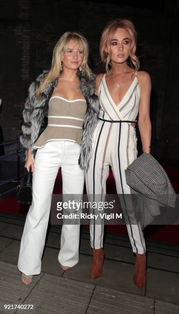 Lottie Moss and Nicola Hughes seen attending the London Fabulous Fund Fair at Roundhouse during LFW February 2018 on February 20, 2018 in London,...