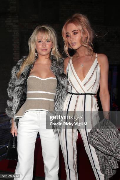 Lottie Moss and Nicola Hughes seen attending the London Fabulous Fund Fair at Roundhouse during LFW February 2018 on February 20, 2018 in London,...