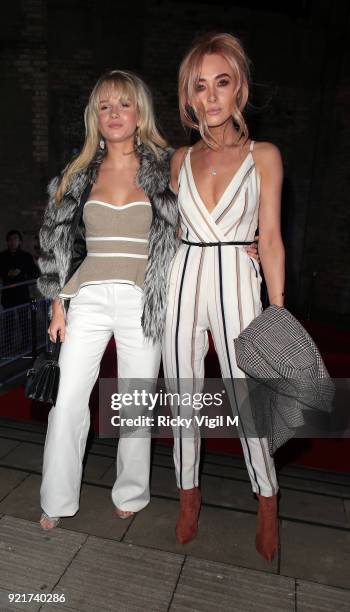 Lottie Moss and Nicola Hughes seen attending the London Fabulous Fund Fair at Roundhouse during LFW February 2018 on February 20, 2018 in London,...