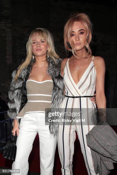 Lottie Moss and Nicola Hughes seen attending the London Fabulous Fund Fair at Roundhouse during LFW February 2018 on February 20, 2018 in London,...