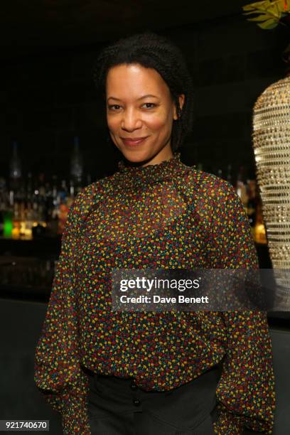 Nina Sosanya attends the press night after party for "Frozen" at Mint Leaf on February 20, 2018 in London, England.