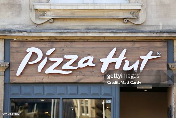 Branch of Pizza Hut is pictured on February 20, 2018 in Bristol, England. The number of takeaway restaurants has increased significantly in the last...