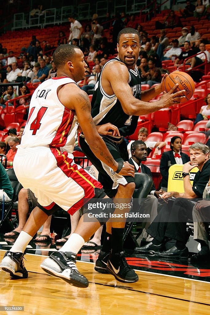 San Antonio Spurs v Miami Heat