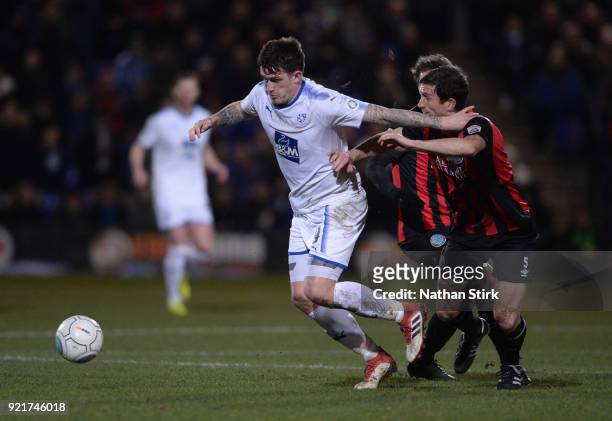 Andy Cook of Tranmere Rovers in action during the Vanarama National League match between Tranmere Rovers and Macclesfield Town at Prenton Park on...