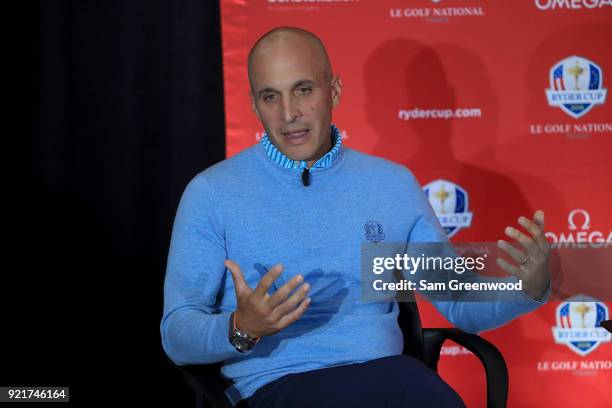 Of the PGA of America, Pete Bevacqua speaks to the media during a press conference prior to The Honda Classic at PGA Headquarters on February 20,...