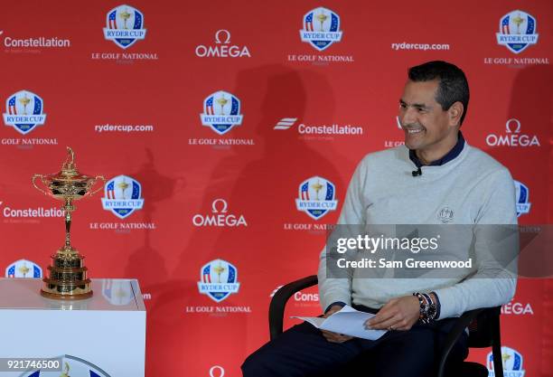 Senior Director of Public Awareness, PGA of America, Julius Mason speaks to the media during a press conference at PGA National Headquarters on...