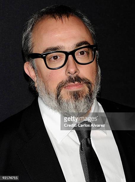 Director Alex de la Iglesia attends the Spanish Cinema Academy Gold Medal Award 2009 ceremony photocall at Reina Sofia museum on October 21, 2009 in...