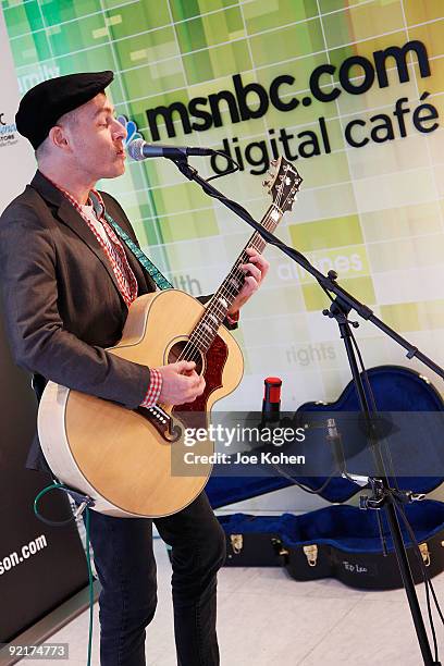 Singer Ted Leo performs at the NBC Experience Store on October 21, 2009 in New York City.