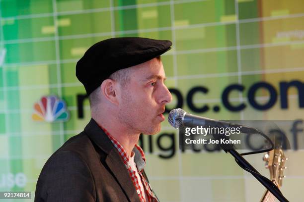 Singer Ted Leo performs at the NBC Experience Store on October 21, 2009 in New York City.