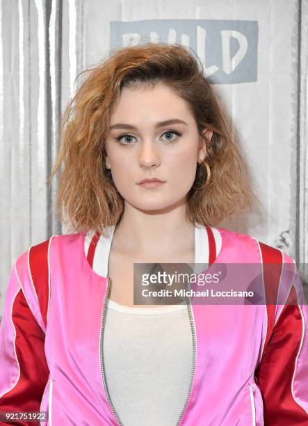 Actress Grace Victoria Cox visits Build Studio to discuss the TV series "Heathers" at Build Studio on February 20, 2018 in New York City.
