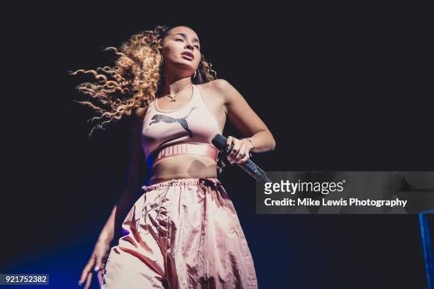 Ella Eyre performs at Motorpoint Arena on February 20, 2018 in Cardiff, Wales.