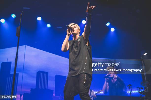 Danny O'Donoghue of The Script performs at Motorpoint Arena on February 20, 2018 in Cardiff, Wales.
