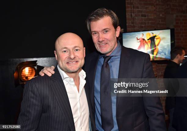 Breitling-CEO Georges Kern and John Munich during during the Breitling Roadshow '#LEGENDARYFUTURE' Navitimer 8 at Freiheizhalle on February 20, 2018...
