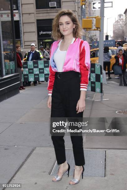 Grace Victoria Cox is seen on February 20, 2018 in New York City.