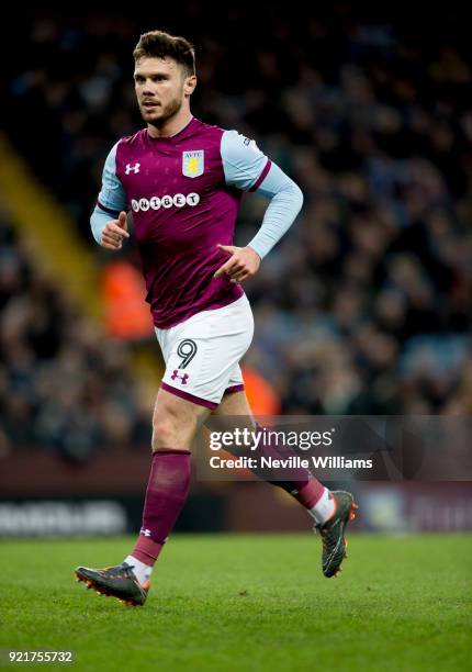 Scott Hogan of Aston Villa during the Sky Bet Championship match between Aston Villa and Preston North End at Villa Park on February 20, 2018 in...