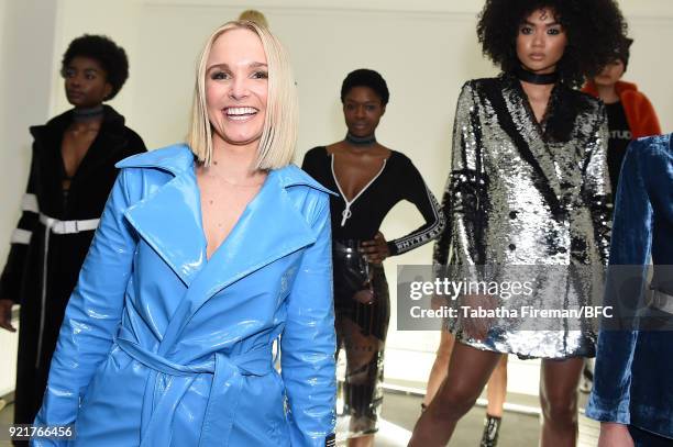 Bianca Whyte attends the Whyte Studio Freestyle Event during London Fashion Week February 2018 at The White Space on February 20, 2018 in London,...