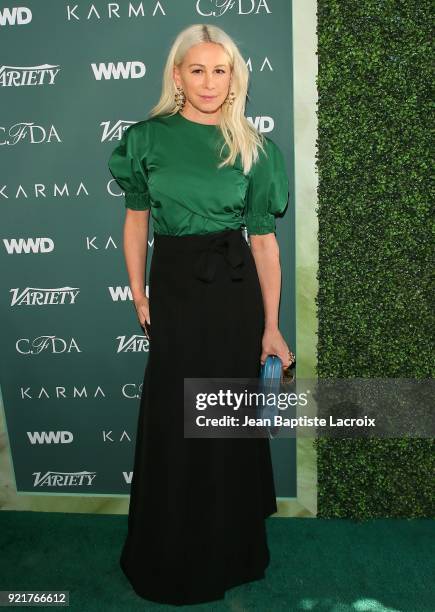 Jennifer Fisher arrives to the Council of Fashion Designers of America luncheon held at Chateau Marmont on February 20, 2018 in Los Angeles,...