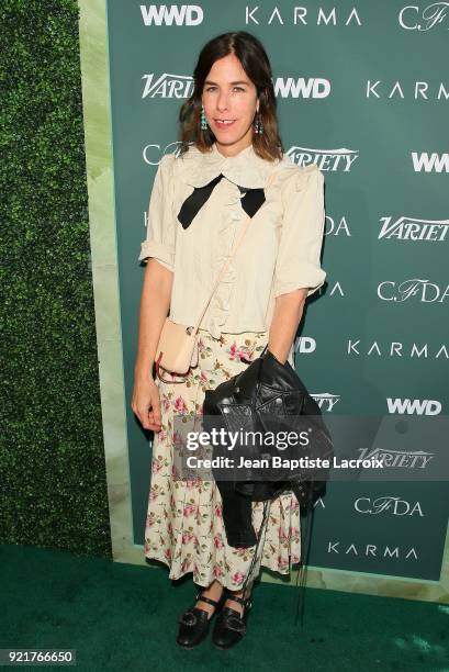 Irene Neuwirth arrives to the Council of Fashion Designers of America luncheon held at Chateau Marmont on February 20, 2018 in Los Angeles,...