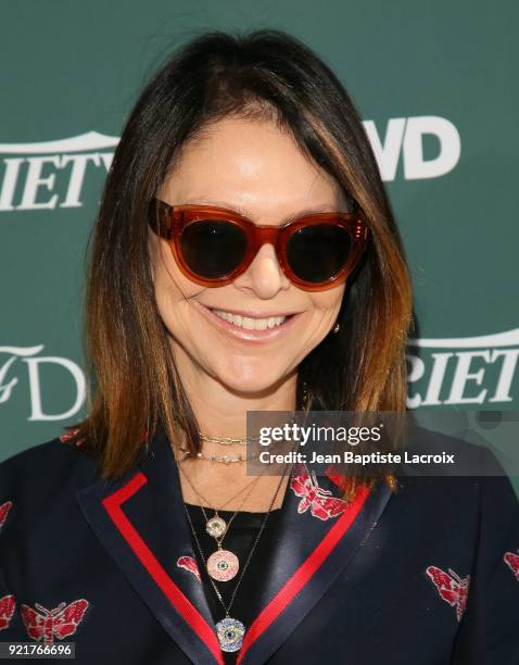 Elyse Walker arrives to the Council of Fashion Designers of America luncheon held at Chateau Marmont on February 20, 2018 in Los Angeles, California.