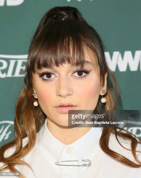 Daya arrives to the Council of Fashion Designers of America luncheon held at Chateau Marmont on February 20, 2018 in Los Angeles, California.