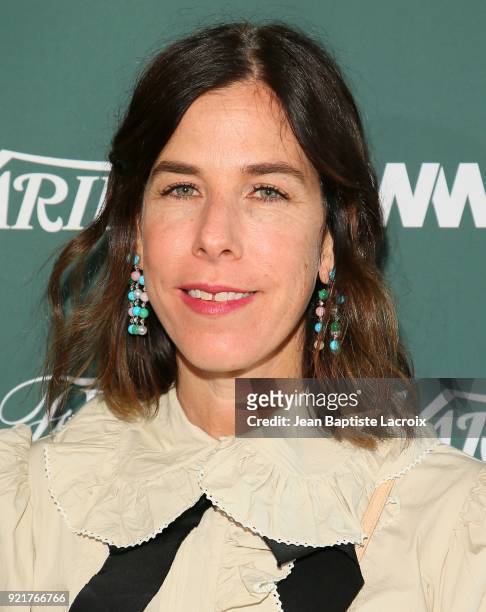 Irene Neuwirth arrives to the Council of Fashion Designers of America luncheon held at Chateau Marmont on February 20, 2018 in Los Angeles,...