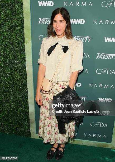 Irene Neuwirth arrives to the Council of Fashion Designers of America luncheon held at Chateau Marmont on February 20, 2018 in Los Angeles,...