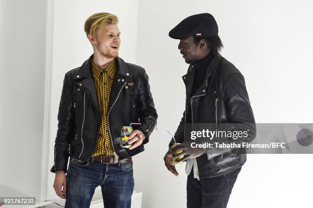 Guests are seen at the Whyte Studio Freestyle Event during London Fashion Week February 2018 at The White Space on February 20, 2018 in London,...