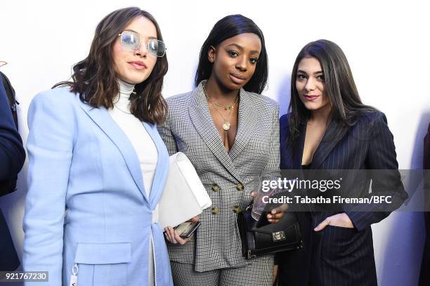 Guests are seen at the Whyte Studio Freestyle Event during London Fashion Week February 2018 at The White Space on February 20, 2018 in London,...