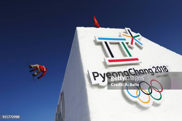 Seppe Smits of Belgium practices prior to the Men's Big Air Qualification on day 12 of the PyeongChang 2018 Winter Olympic Games at Alpensia Ski...