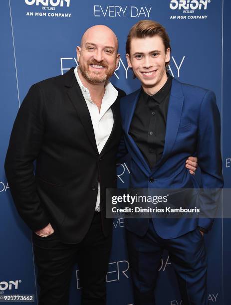 Director Michael Sucsy and Owen Teague attend the "Every Day" New York Screening at Metrograph on February 20, 2018 in New York City.