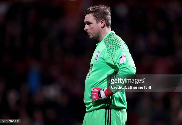 David Stockdale of Birmingham City during the Sky Bet Championship match between Brentford and Birmingham City at Griffin Park on February 20, 2018...