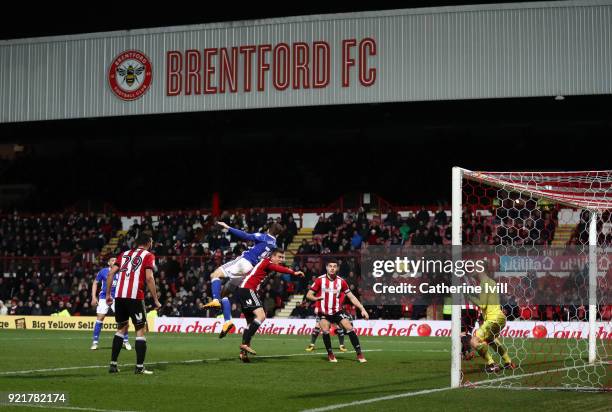 General view of the match during the Sky Bet Championship match between Brentford and Birmingham City at Griffin Park on February 20, 2018 in...