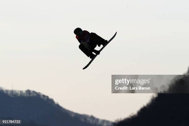 Max Parrot of Canada practices prior to the Men's Big Air Qualification on day 12 of the PyeongChang 2018 Winter Olympic Games at Alpensia Ski...