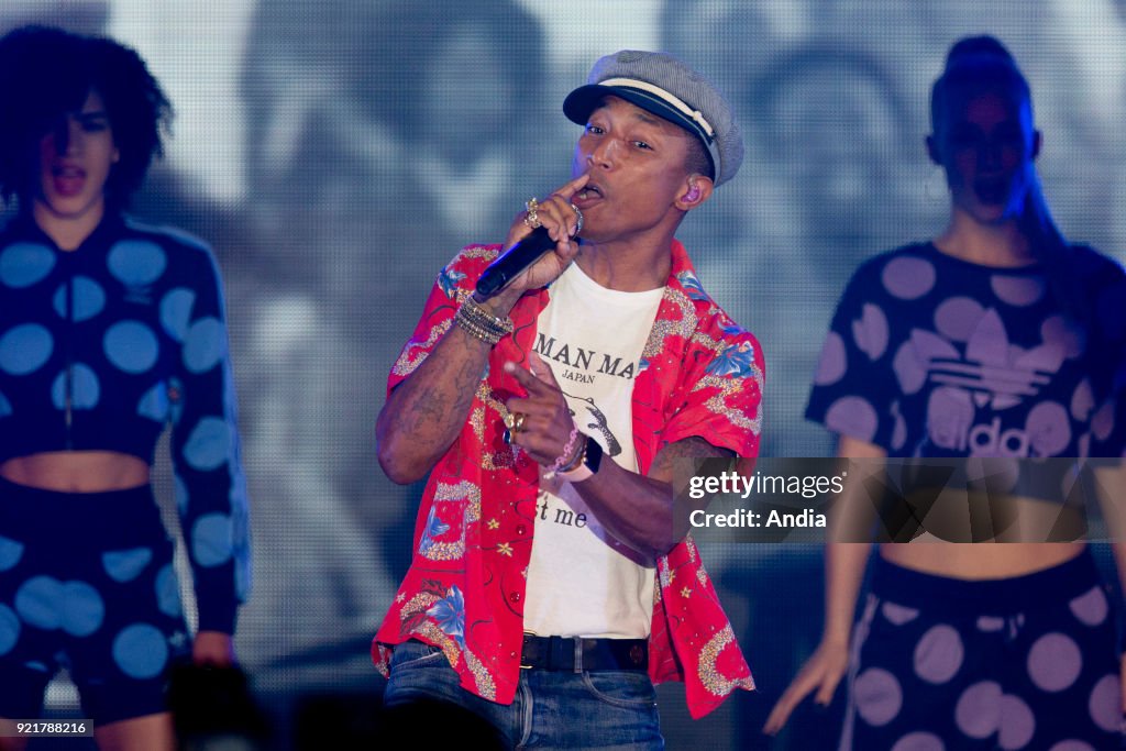 Pharrell Williams in concert.